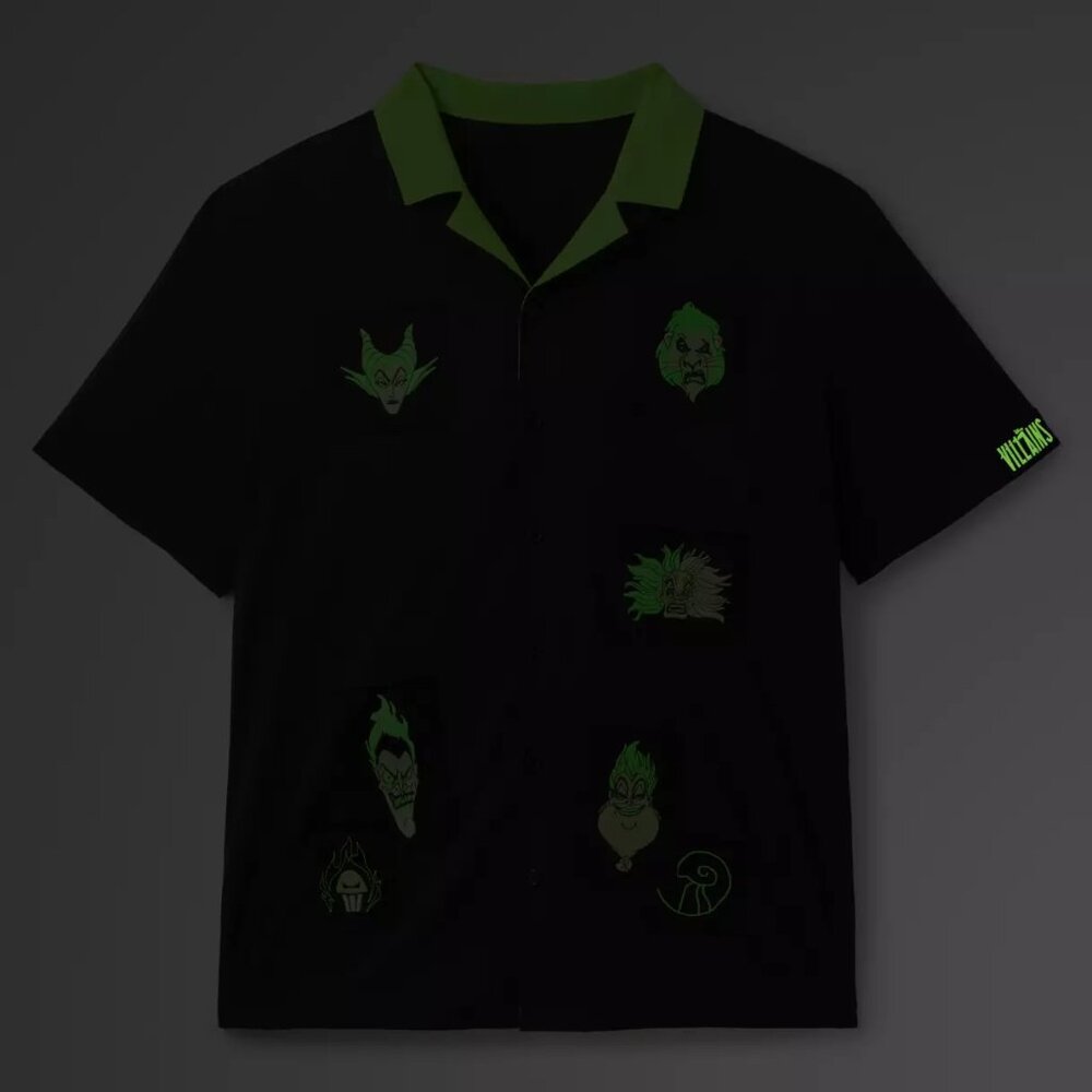 Disney Villains Glow-in-the-Dark Woven Shirt for Men by Our Universe XXL - Picture 6 of 6